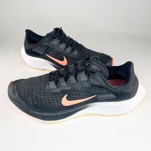 Nike Air Zoom Pegasus 37 FlyEase Running Sneakers Shoes Black Coral Orange Men 9